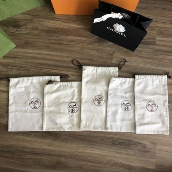 Hermes Toiletry Travel Bag Set of 5 Logo Canvas - Picture 2 of 8